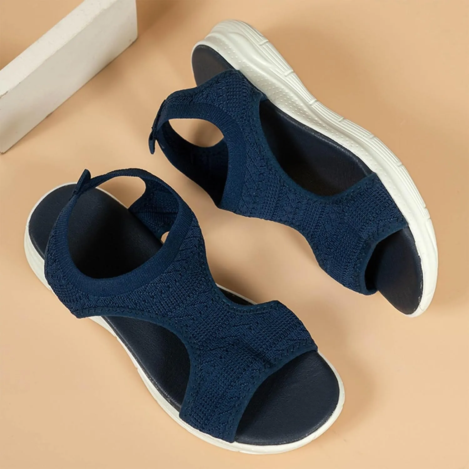 Women's Walking Sandals Soft Low Wedge Comfort Flat Sandal 2025 Casual Open Toe Slip On Strappy Lightweight Summer Shoes