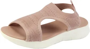 Women's Walking Sandals Soft Low Wedge Comfort Flat Sandal 2025 Casual Open Toe Slip On Strappy Lightweight Summer Shoes