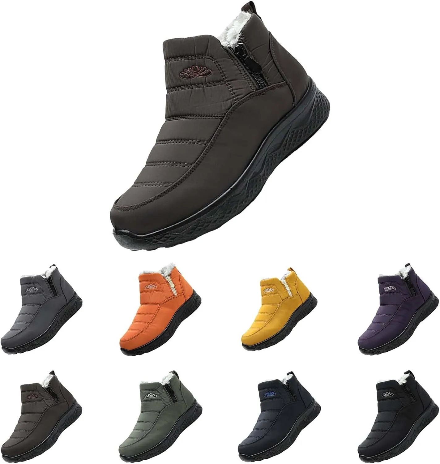 Womens Winter Boots Wide Width Ladies Slip On Snow Boots for Women Boot with Comfort Barefoot Shoes Grounded Footwear Hiking Steel Toe Shoes for Women Men's Winter Booties
