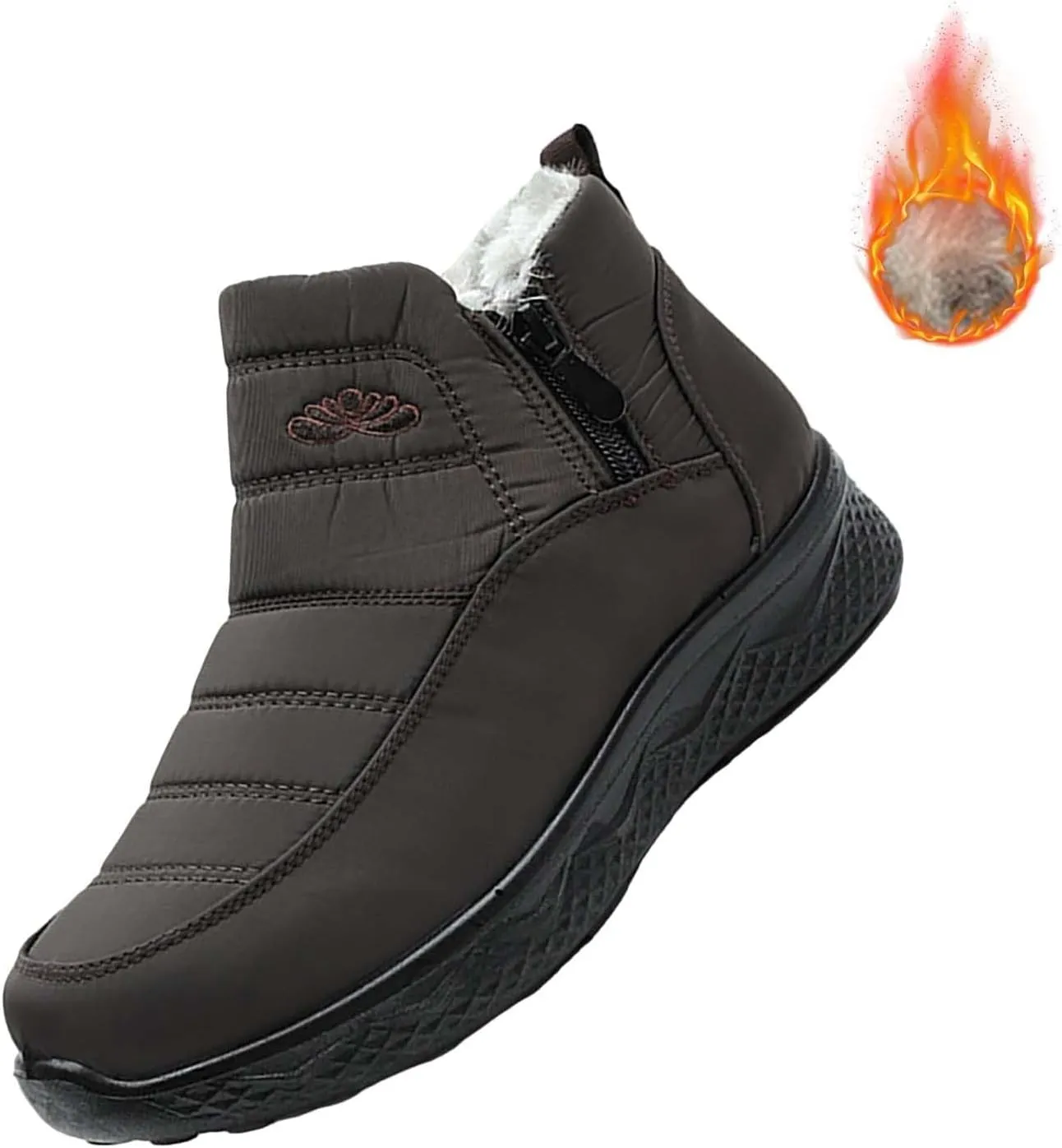 Womens Winter Boots Wide Width Ladies Slip On Snow Boots for Women Boot with Comfort Barefoot Shoes Grounded Footwear Hiking Steel Toe Shoes for Women Men's Winter Booties