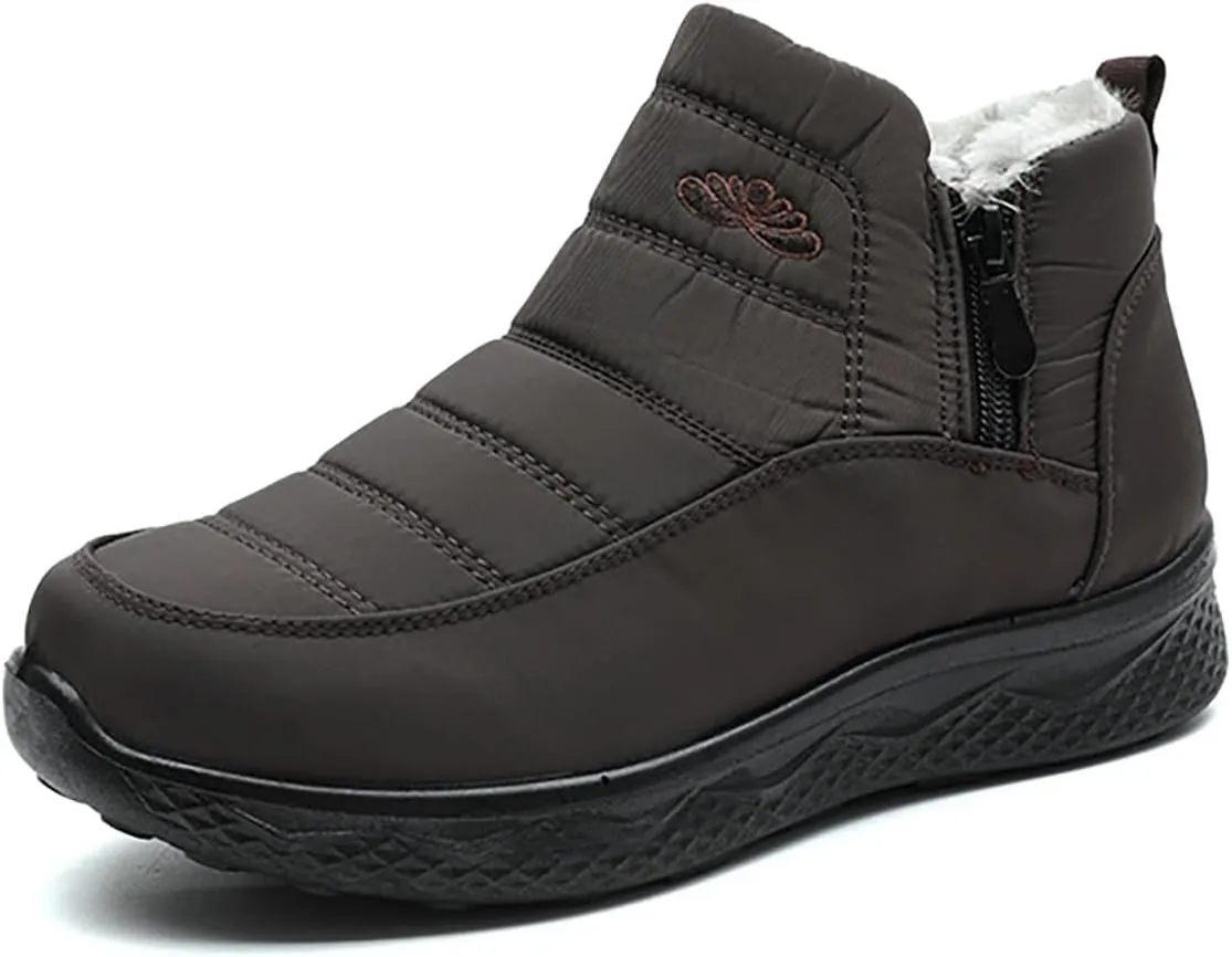 Womens Winter Boots Wide Width Ladies Slip On Snow Boots for Women Boot with Comfort Barefoot Shoes Grounded Footwear Hiking Steel Toe Shoes for Women Men's Winter Booties