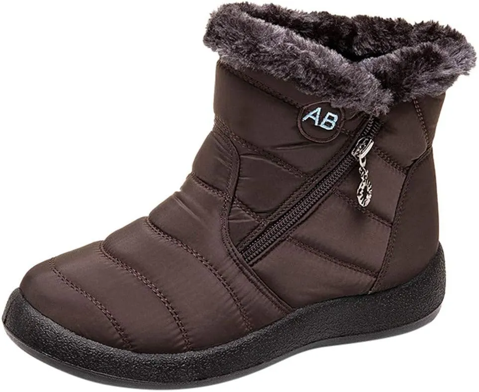 Womens Winter Boots Wide Width Short Boots Ladies Winter Women Snow Boots Winter Shoes with Hook Loop Womens Slip On Boot Waterproof House Shoes for Women Mens Booties Winter