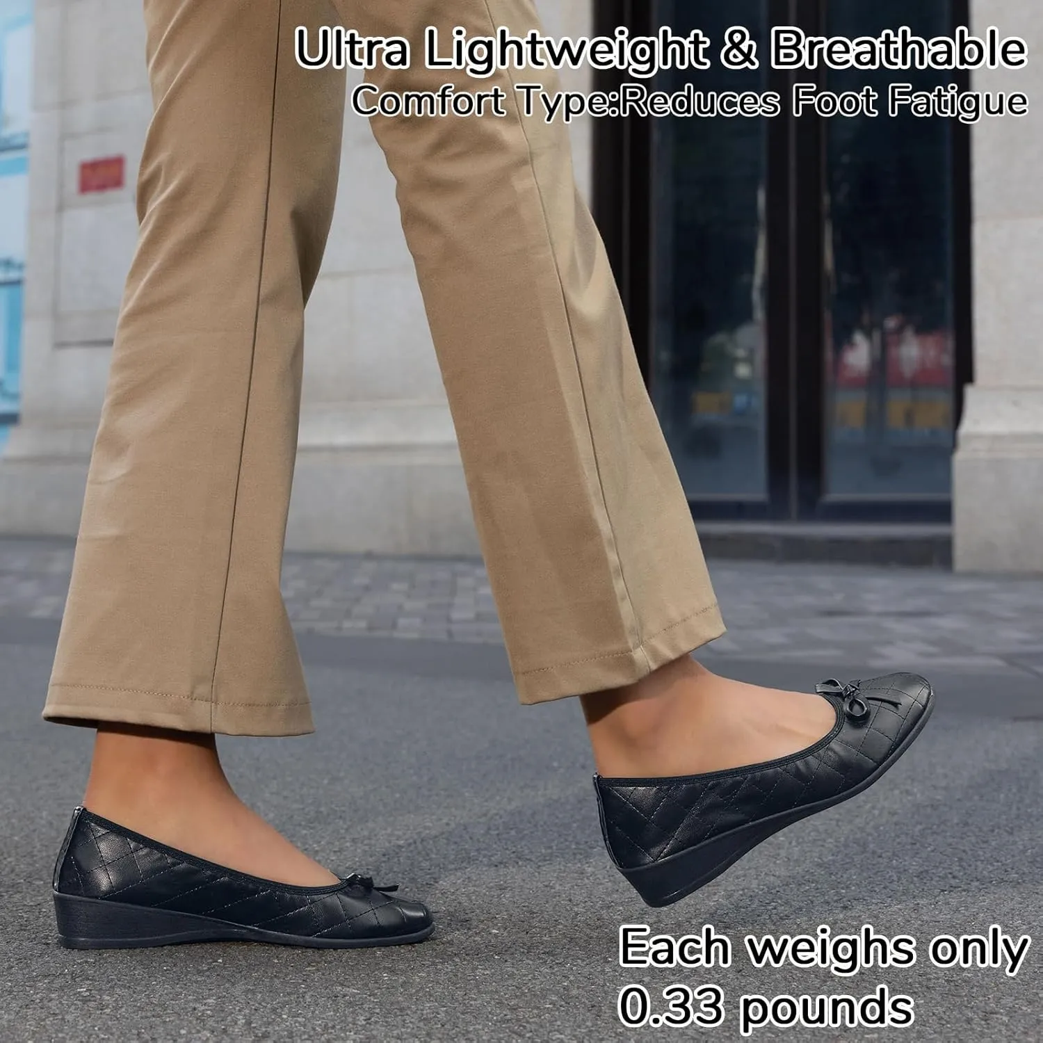 ZOVE Dress Shoes for Women Casual Comfortable Dress Flats Ballet Low Wedge Work Shoes