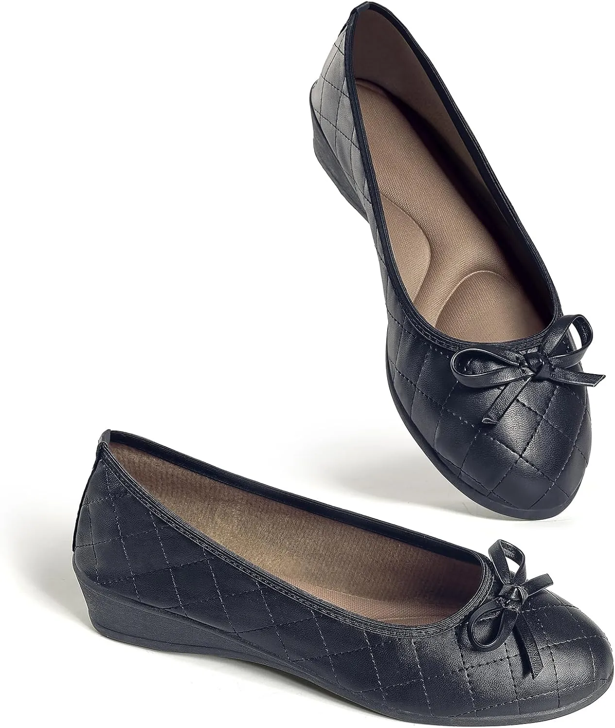 ZOVE Dress Shoes for Women Casual Comfortable Dress Flats Ballet Low Wedge Work Shoes